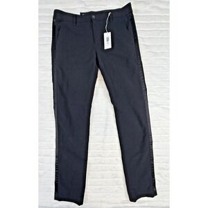 AG‎ Adriano Goldschmied Pants Mens 33 Black The Marshall Slim Tuxedo Trouser New
